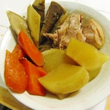 圧力鍋で鶏モモ肉と根菜の煮物